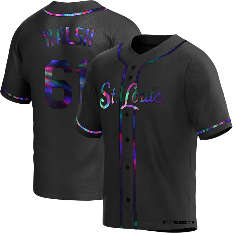 Men's St. Louis Cardinals Jake Walsh Replica Black Holographic Alternate Jersey