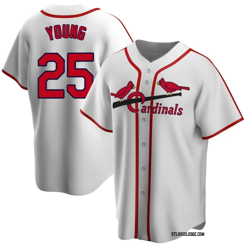 Men's St. Louis Cardinals Jared Young White Home Cooperstown Collection Jersey