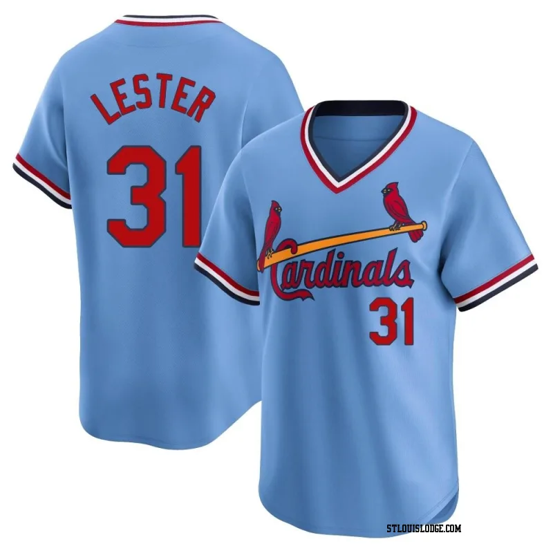 Men's St. Louis Cardinals Jon Lester Limited Light Blue Cooperstown Collection Jersey