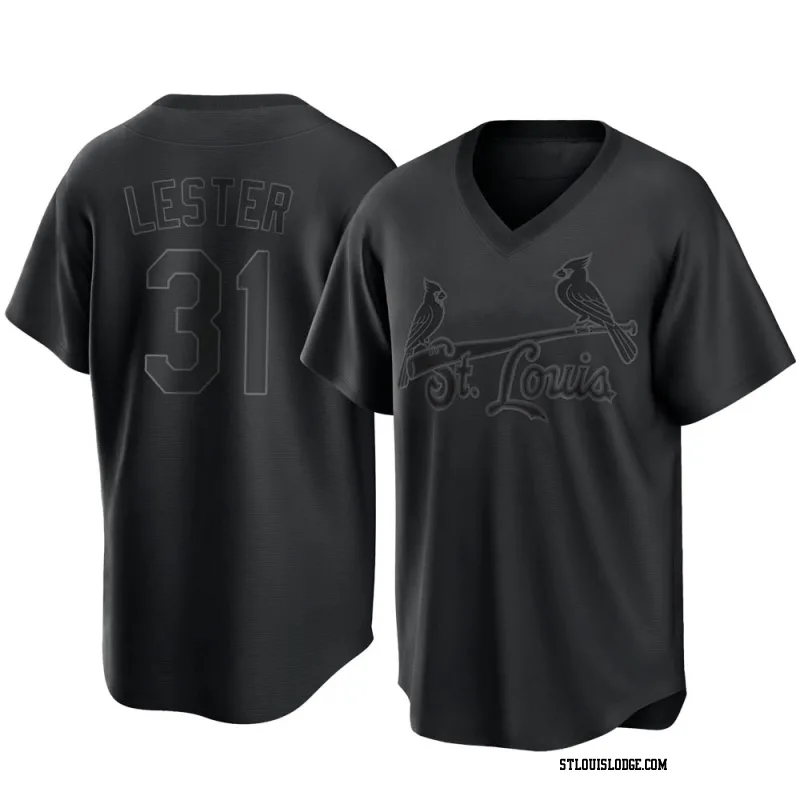 Men's St. Louis Cardinals Jon Lester Replica Black Pitch Fashion Jersey