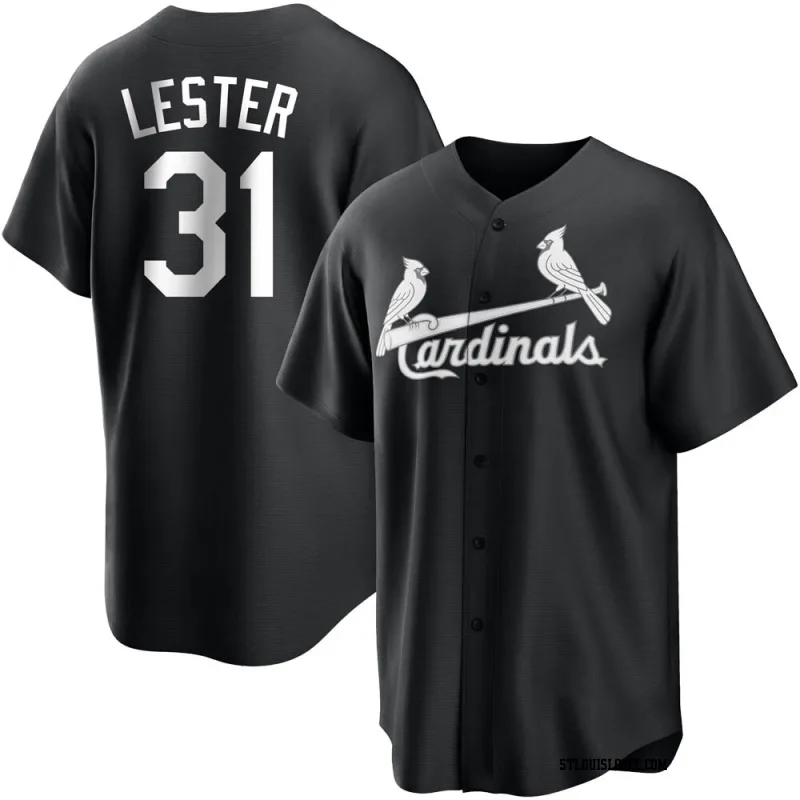 Men's St. Louis Cardinals Jon Lester Replica Black/White Jersey