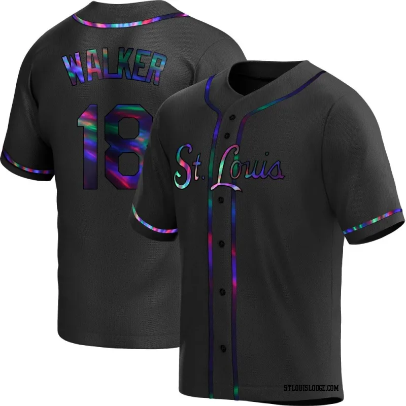 Men's St. Louis Cardinals Jordan Walker Replica Black Holographic Alternate Jersey