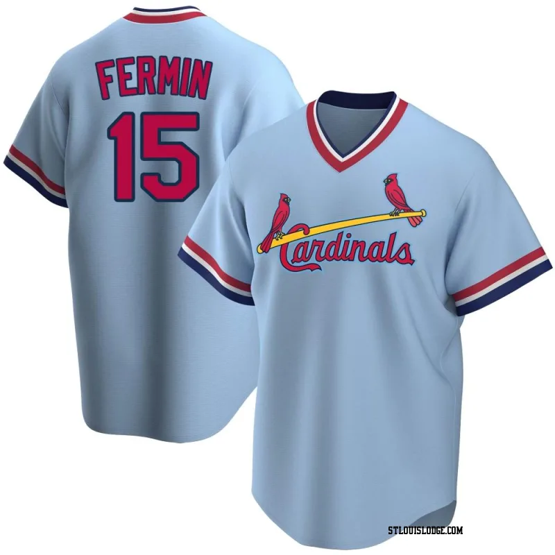 Men's St. Louis Cardinals Jose Fermin Replica Light Blue Road Cooperstown Collection Jersey