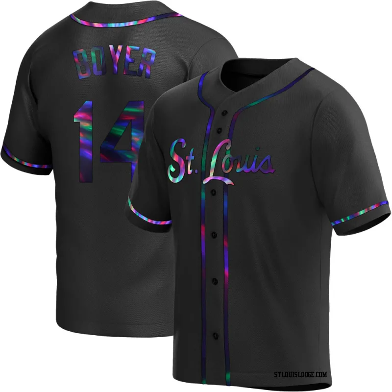 Men's St. Louis Cardinals Ken Boyer Replica Black Holographic Alternate Jersey