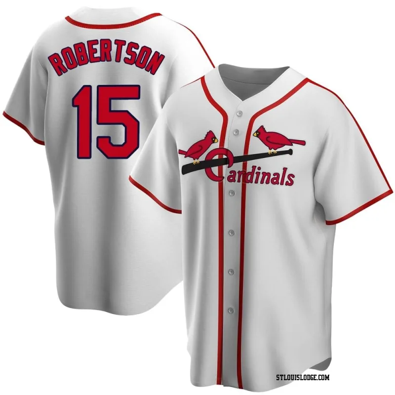 Men's St. Louis Cardinals Kramer Robertson White Home Cooperstown Collection Jersey