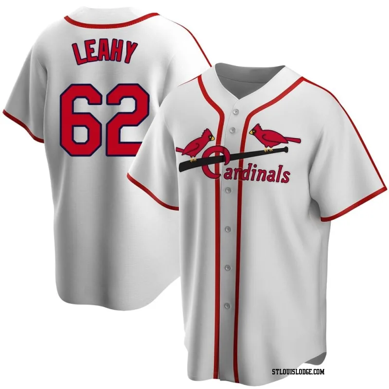 Men's St. Louis Cardinals Kyle Leahy White Home Cooperstown Collection Jersey