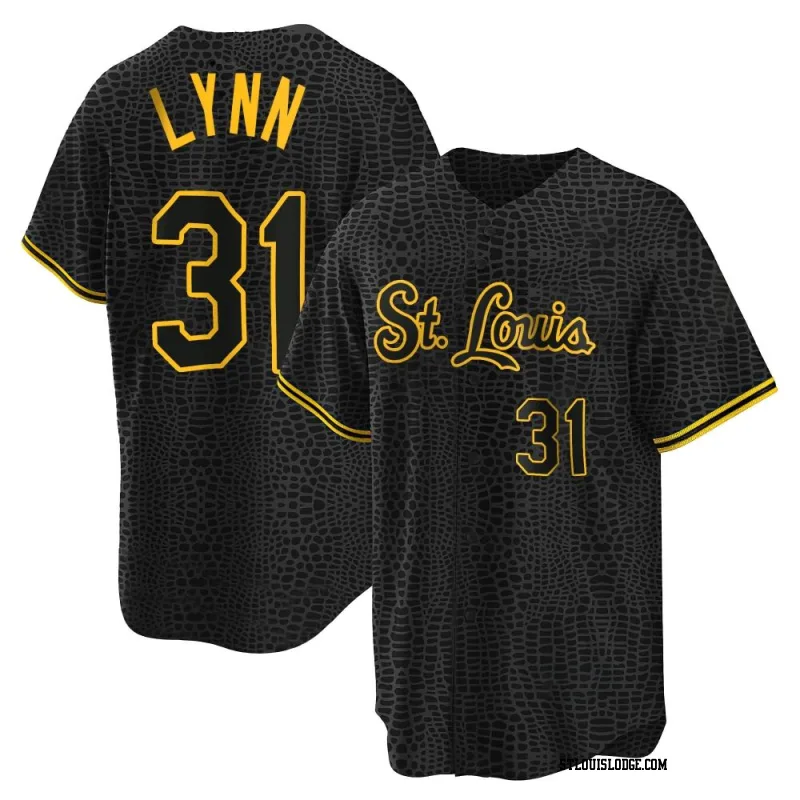 Men's St. Louis Cardinals Lance Lynn Replica Black Snake Skin City Jersey