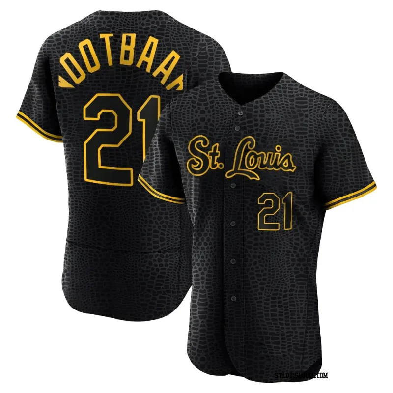 Men's St. Louis Cardinals Lars Nootbaar Authentic Black Snake Skin City Jersey