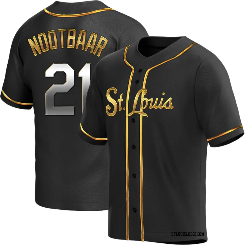 Men's St. Louis Cardinals Lars Nootbaar Replica Black Golden Alternate Jersey