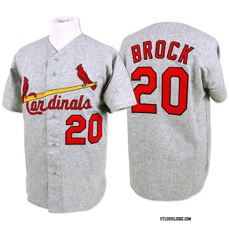 Men's St. Louis Cardinals Lou Brock Authentic Grey Throwback Jersey