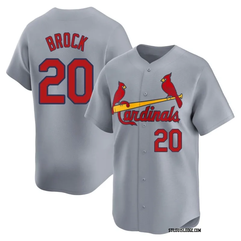 Men's St. Louis Cardinals Lou Brock Limited Gray Away Jersey