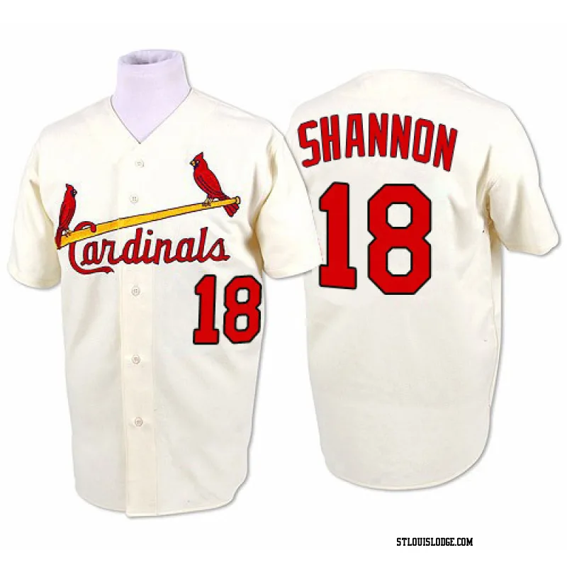 Men's St. Louis Cardinals Mike Shannon Authentic Cream 1964 Throwback Jersey