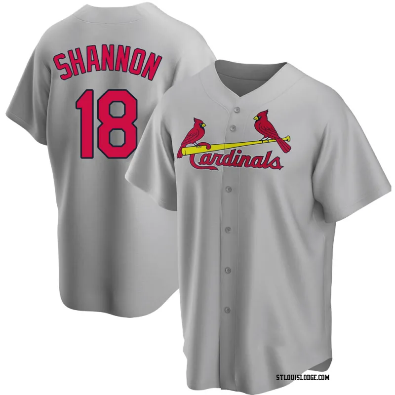 Men's St. Louis Cardinals Mike Shannon Replica Gray Road Jersey