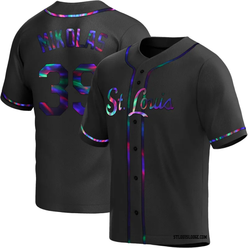 Men's St. Louis Cardinals Miles Mikolas Replica Black Holographic Alternate Jersey