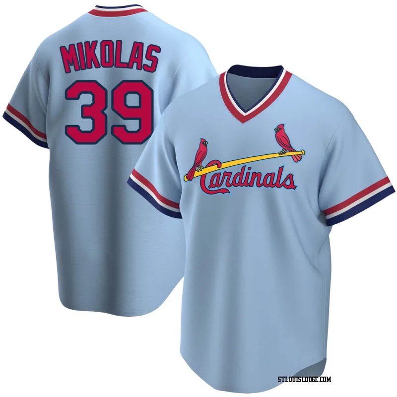 Men's St. Louis Cardinals Miles Mikolas Replica Light Blue Road Cooperstown Collection Jersey