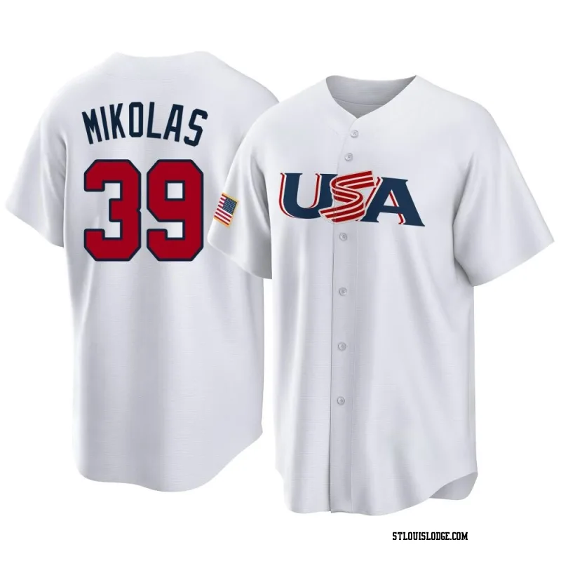 Men's St. Louis Cardinals Miles Mikolas Replica White USA Baseball 2023 World Baseball Classic Jersey