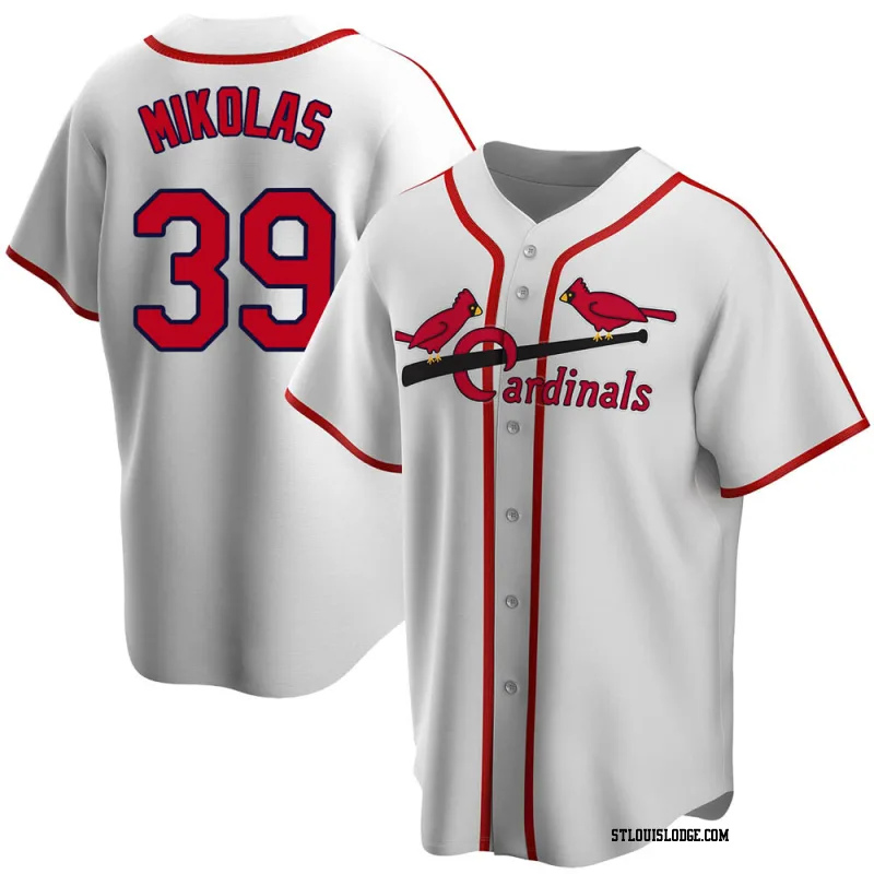 Men's St. Louis Cardinals Miles Mikolas White Home Cooperstown Collection Jersey