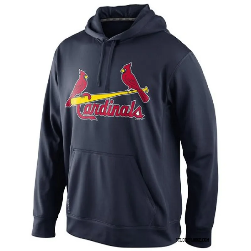 Men's St. Louis Cardinals Navy KO Wordmark Performance Hoodie