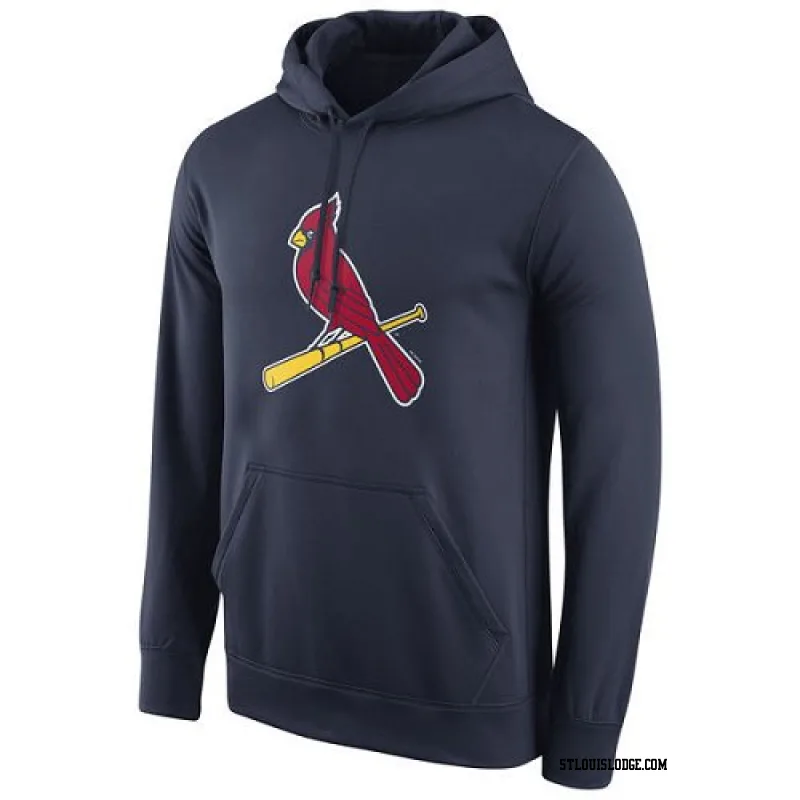 Men's St. Louis Cardinals Navy Logo Performance Pullover Hoodie