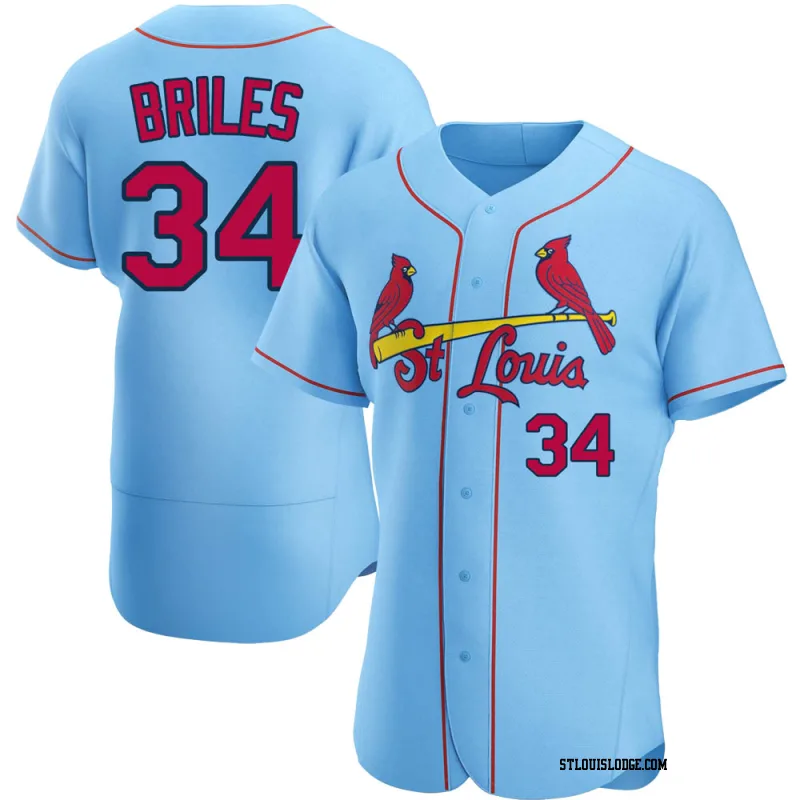 Men's St. Louis Cardinals Nelson Briles Authentic Light Blue Alternate Jersey