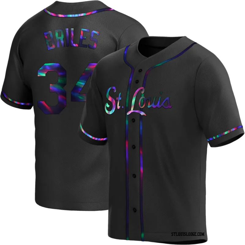 Men's St. Louis Cardinals Nelson Briles Replica Black Holographic Alternate Jersey