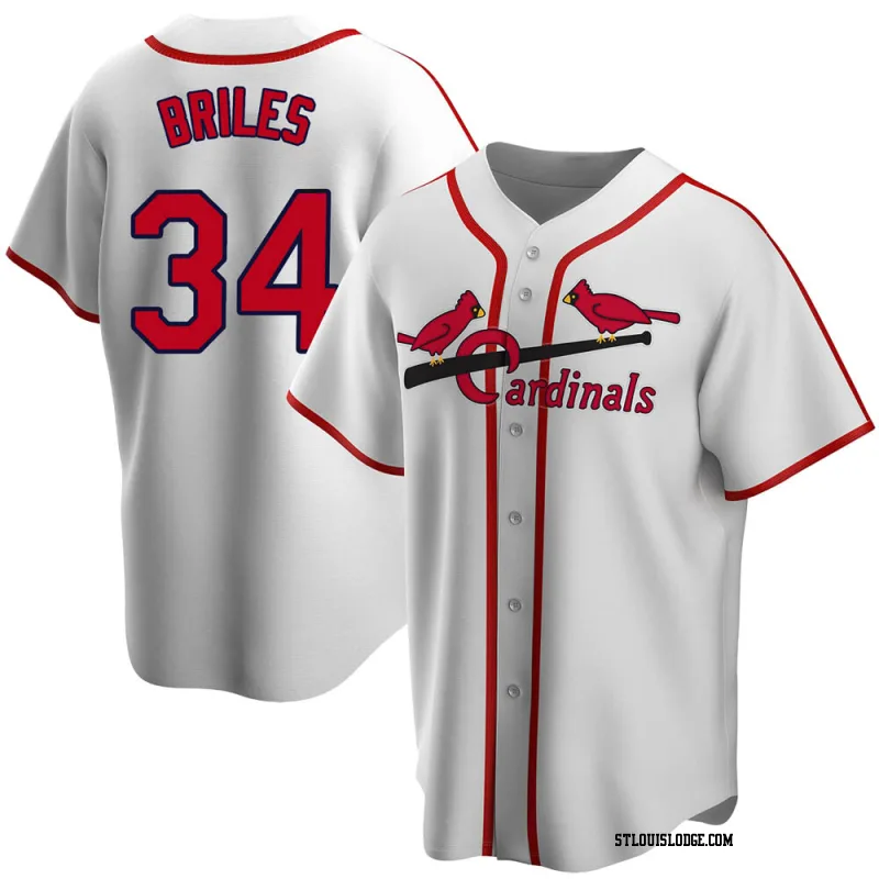 Men's St. Louis Cardinals Nelson Briles White Home Cooperstown Collection Jersey