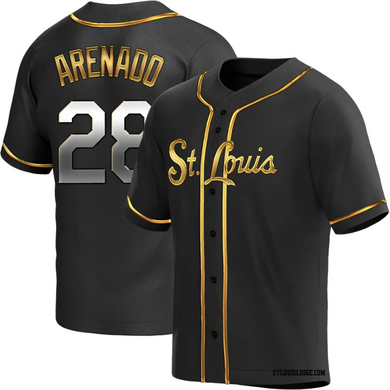 Men's St. Louis Cardinals Nolan Arenado Replica Black Golden Alternate Jersey