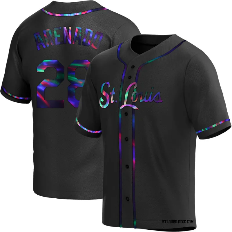 Men's St. Louis Cardinals Nolan Arenado Replica Black Holographic Alternate Jersey