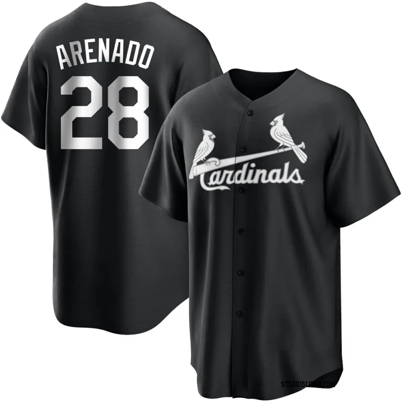 Men's St. Louis Cardinals Nolan Arenado Replica Black/White Jersey