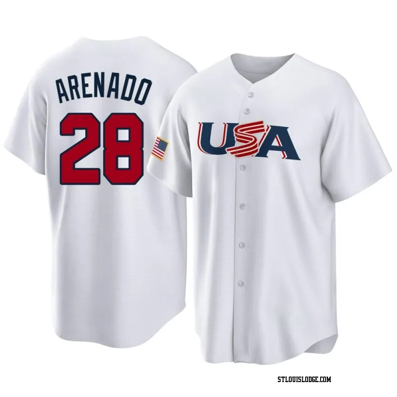 Men's St. Louis Cardinals Nolan Arenado Replica White USA Baseball 2023 World Baseball Classic Jersey