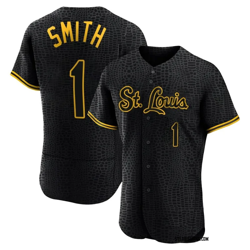 Men's St. Louis Cardinals Ozzie Smith Authentic Black Snake Skin City Jersey