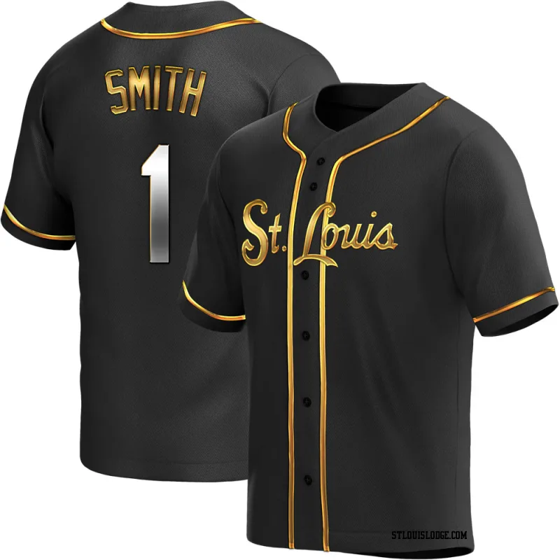 Men's St. Louis Cardinals Ozzie Smith Replica Black Golden Alternate Jersey