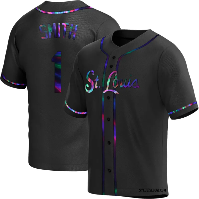 Men's St. Louis Cardinals Ozzie Smith Replica Black Holographic Alternate Jersey