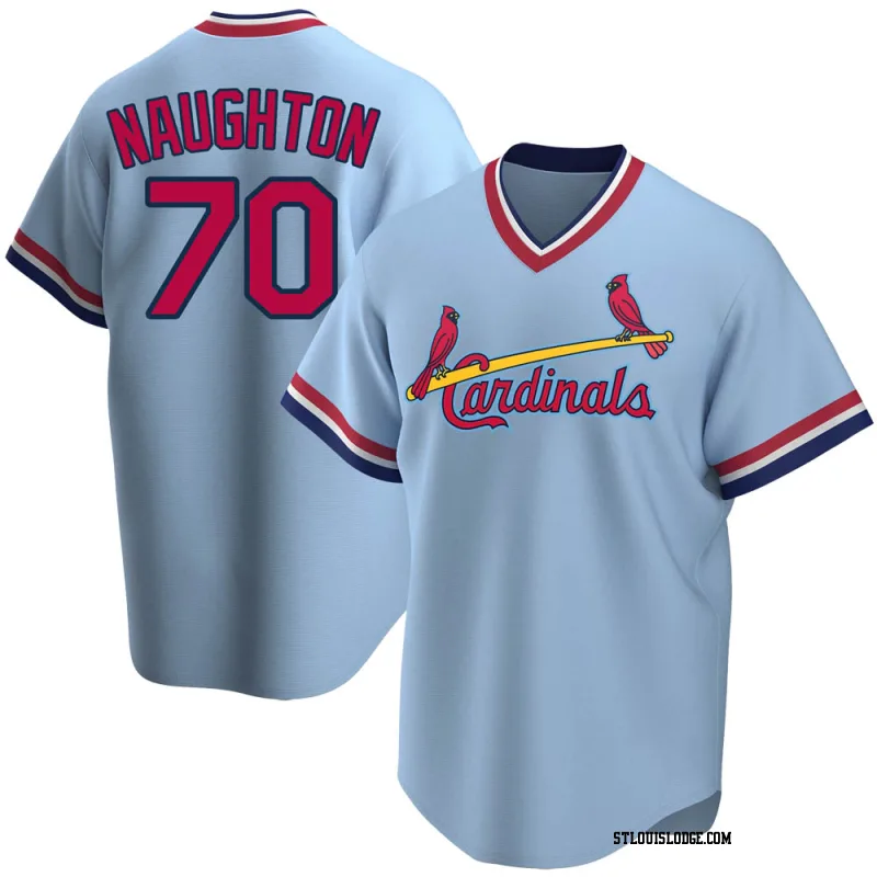 Men's St. Louis Cardinals Packy Naughton Replica Light Blue Road Cooperstown Collection Jersey