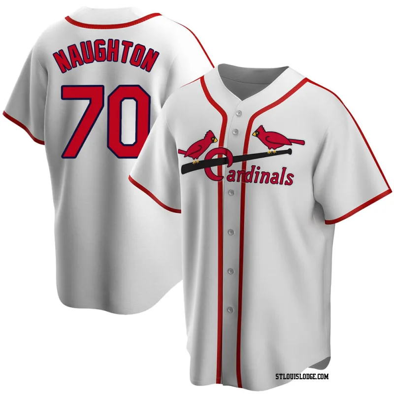 Men's St. Louis Cardinals Packy Naughton White Home Cooperstown Collection Jersey