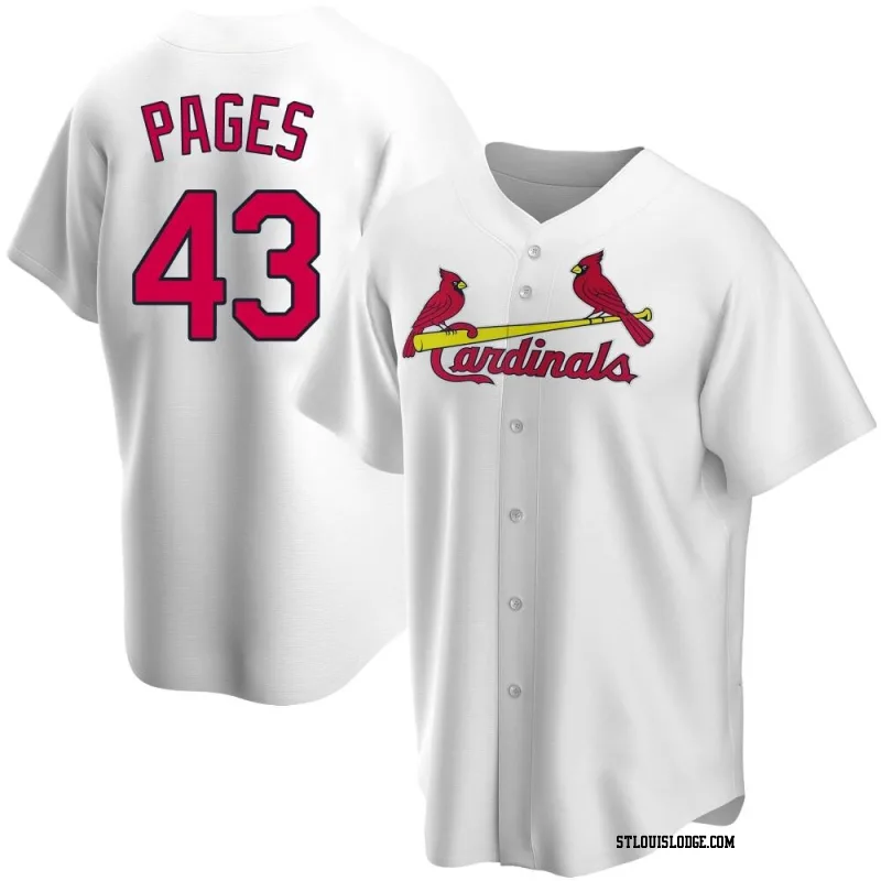 Men's St. Louis Cardinals Pedro Pages Replica White Home Jersey