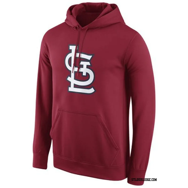 Men's St. Louis Cardinals Red Logo Performance Pullover Hoodie