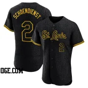 Men's St. Louis Cardinals Red Schoendienst Authentic Black Snake Skin City Jersey