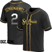 Men's St. Louis Cardinals Red Schoendienst Replica Black Golden Alternate Jersey