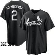 Men's St. Louis Cardinals Red Schoendienst Replica Black/White Jersey