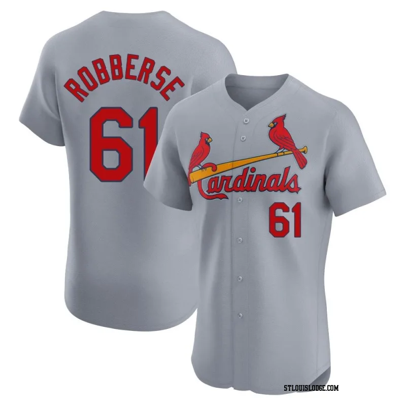 Men's St. Louis Cardinals Sem Robberse Elite Gray Road Jersey