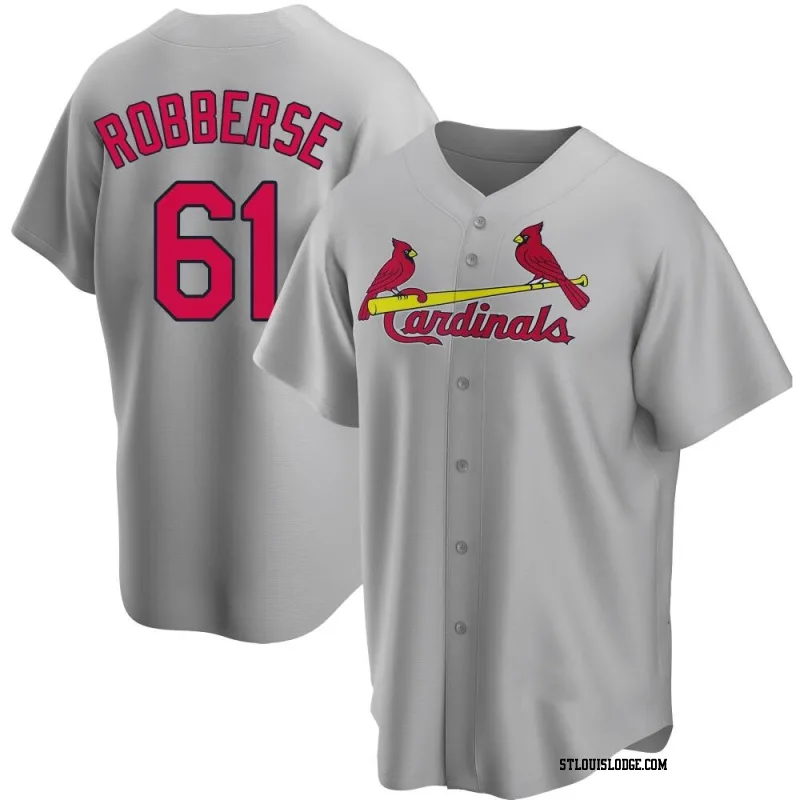 Men's St. Louis Cardinals Sem Robberse Replica Gray Road Jersey