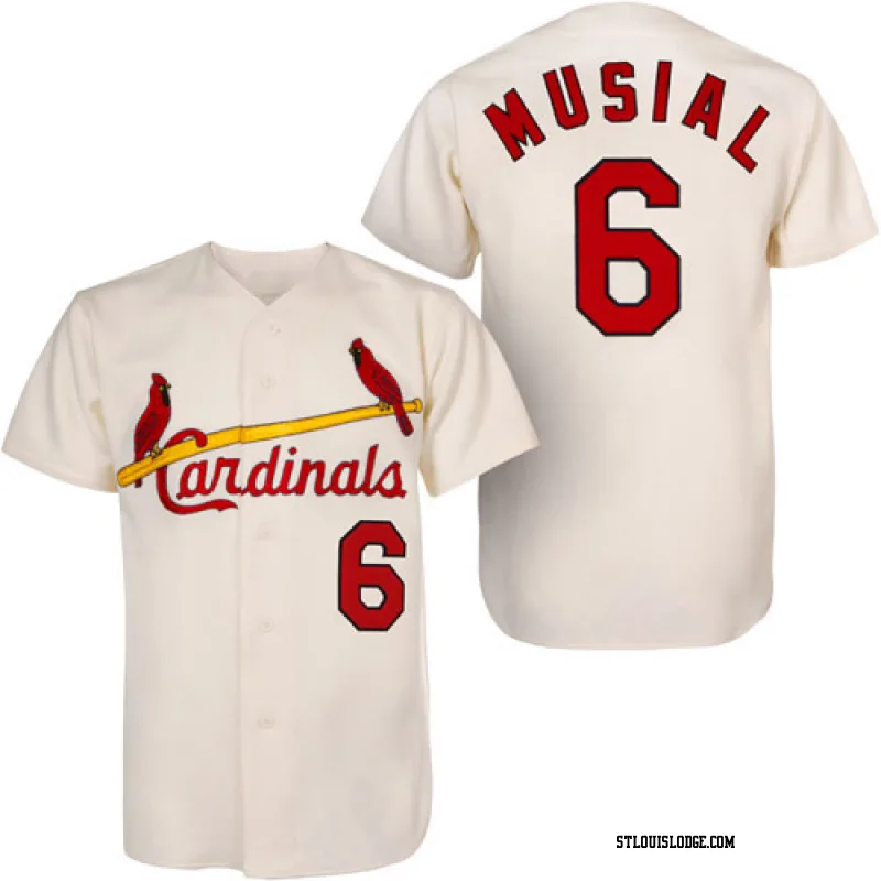 Men's St. Louis Cardinals Stan Musial Authentic Cream 1963 Throwback Jersey