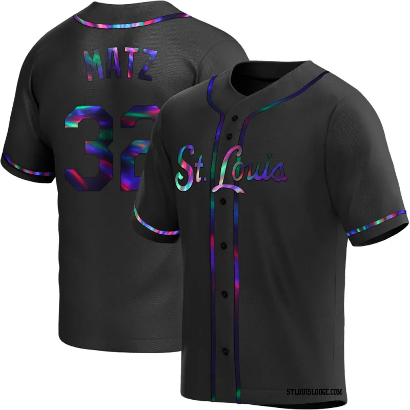 Men's St. Louis Cardinals Steven Matz Replica Black Holographic Alternate Jersey