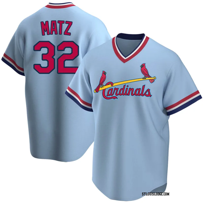 Men's St. Louis Cardinals Steven Matz Replica Light Blue Road Cooperstown Collection Jersey