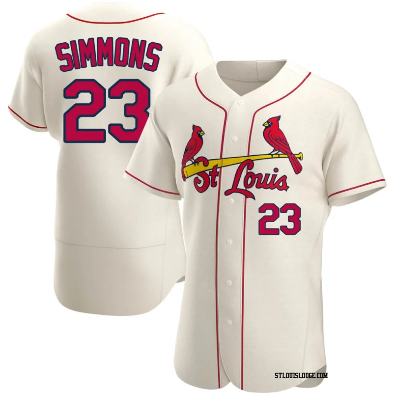 Men's St. Louis Cardinals Ted Simmons Authentic Cream Alternate Jersey