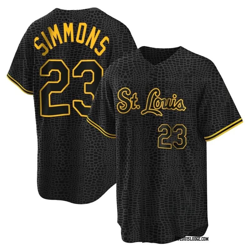 Men's St. Louis Cardinals Ted Simmons Replica Black Snake Skin City Jersey