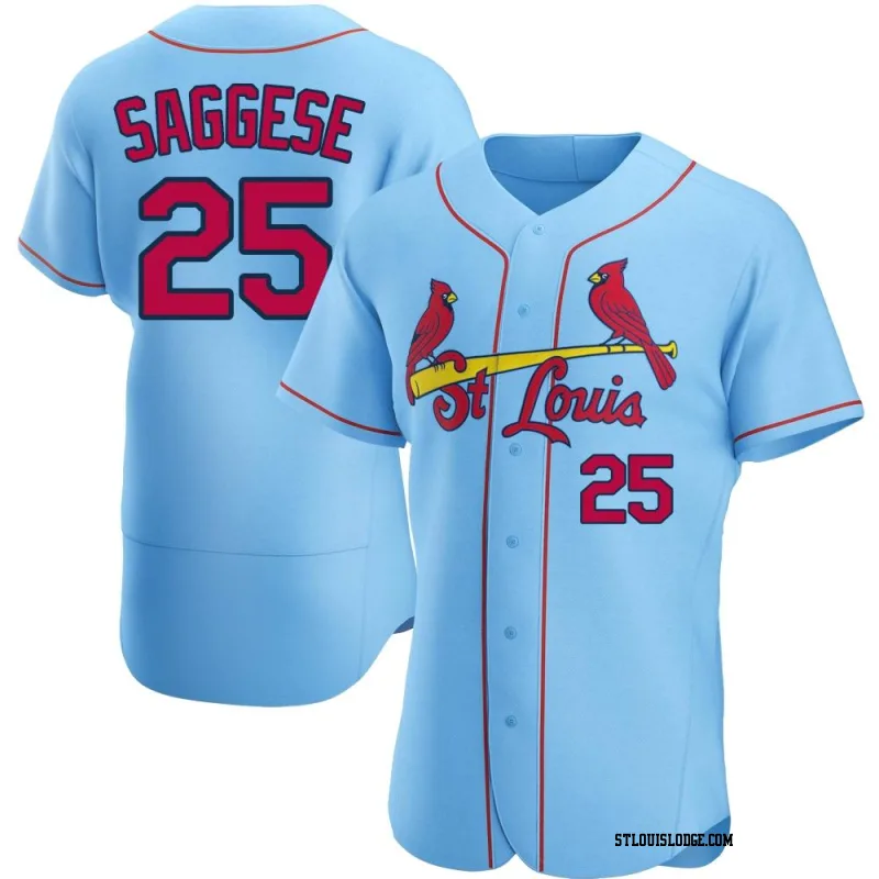 Men's St. Louis Cardinals Thomas Saggese Authentic Light Blue Alternate Jersey