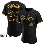 Men's St. Louis Cardinals Vada Pinson Authentic Black Snake Skin City Jersey