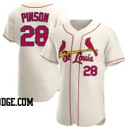 Men's St. Louis Cardinals Vada Pinson Authentic Cream Alternate Jersey